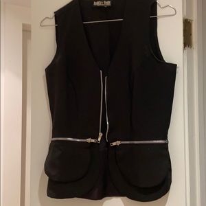 VINTAGE BLACK ZIPPER VEST